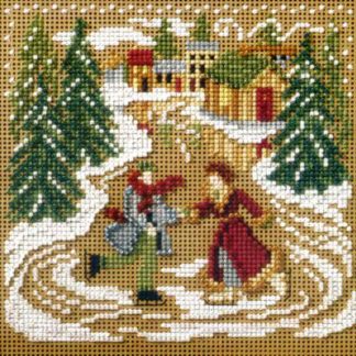 Skating Pond cross stitch bead kit from Mill Hill MH-147302