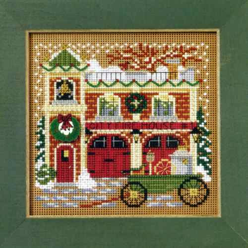 Firehouse cross stitch bead kit from Mill Hill MH-149305