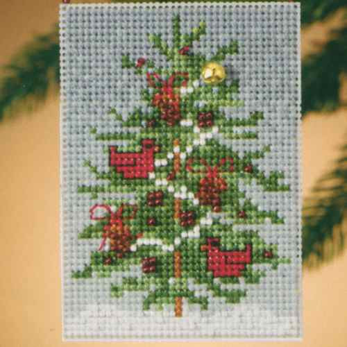 Cardinal Tree cross stitch bead kit from Mill Hill MH-160301