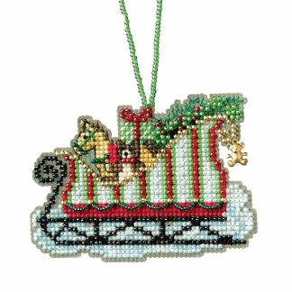 Toyland Sleigh cross stitch bead kit from Mill Hill MH-161733