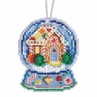 Gingerbread House Globe cross stitch bead kit from Mill Hill MH-161932