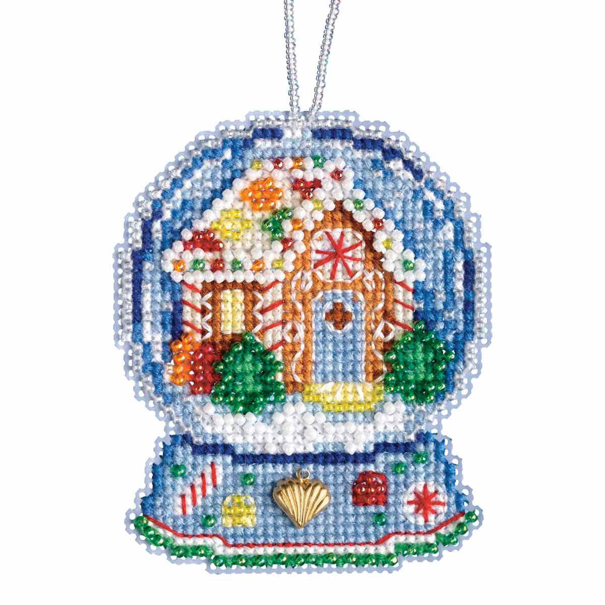 Gingerbread House Globe cross stitch bead kit from Mill Hill MH-161932