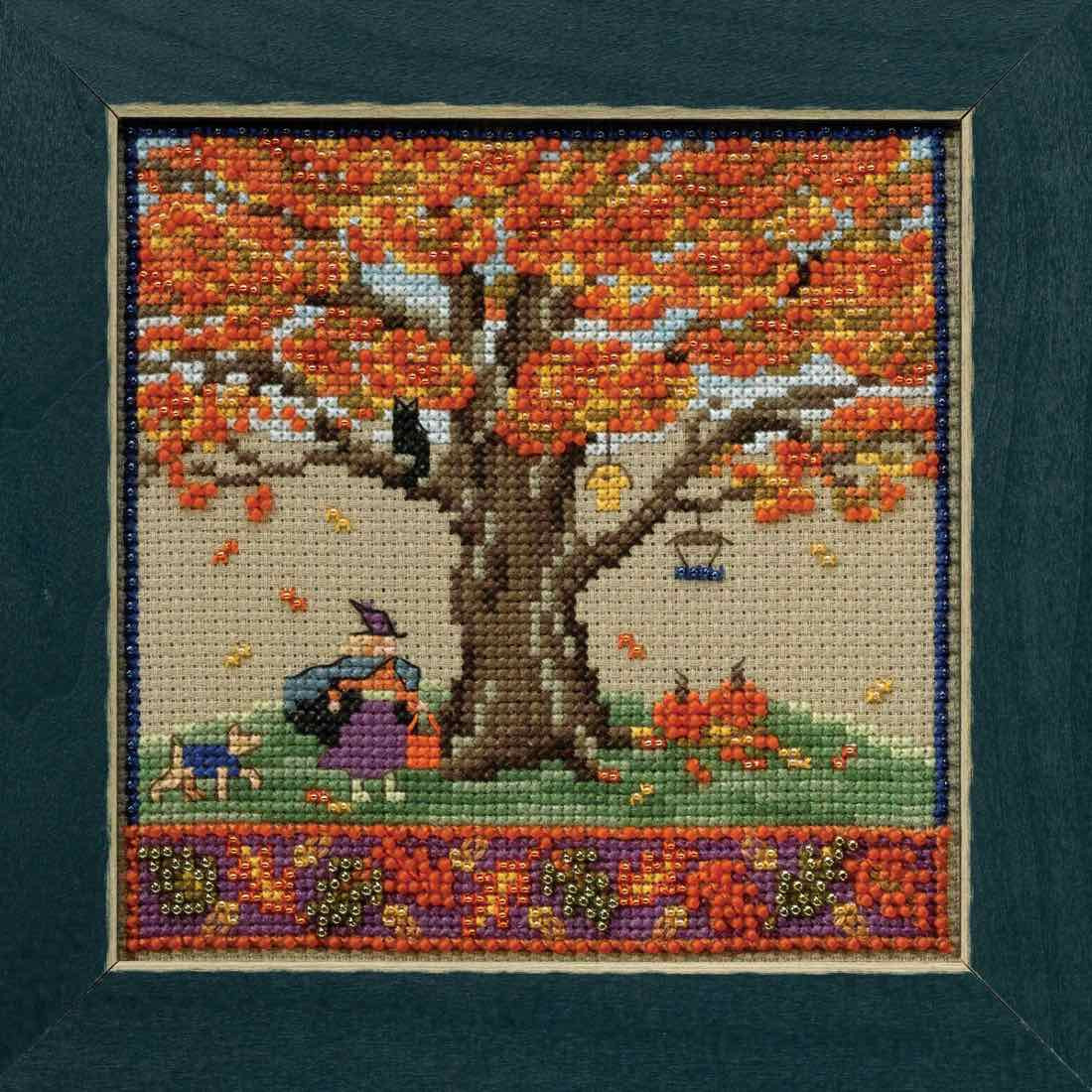 Fall Oak cross stitch bead kit from Mill Hill MH-171714