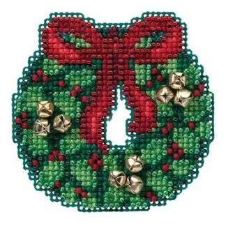 Jingle Bell Wreath cross stitch bead kit from Mill Hill MH-181632