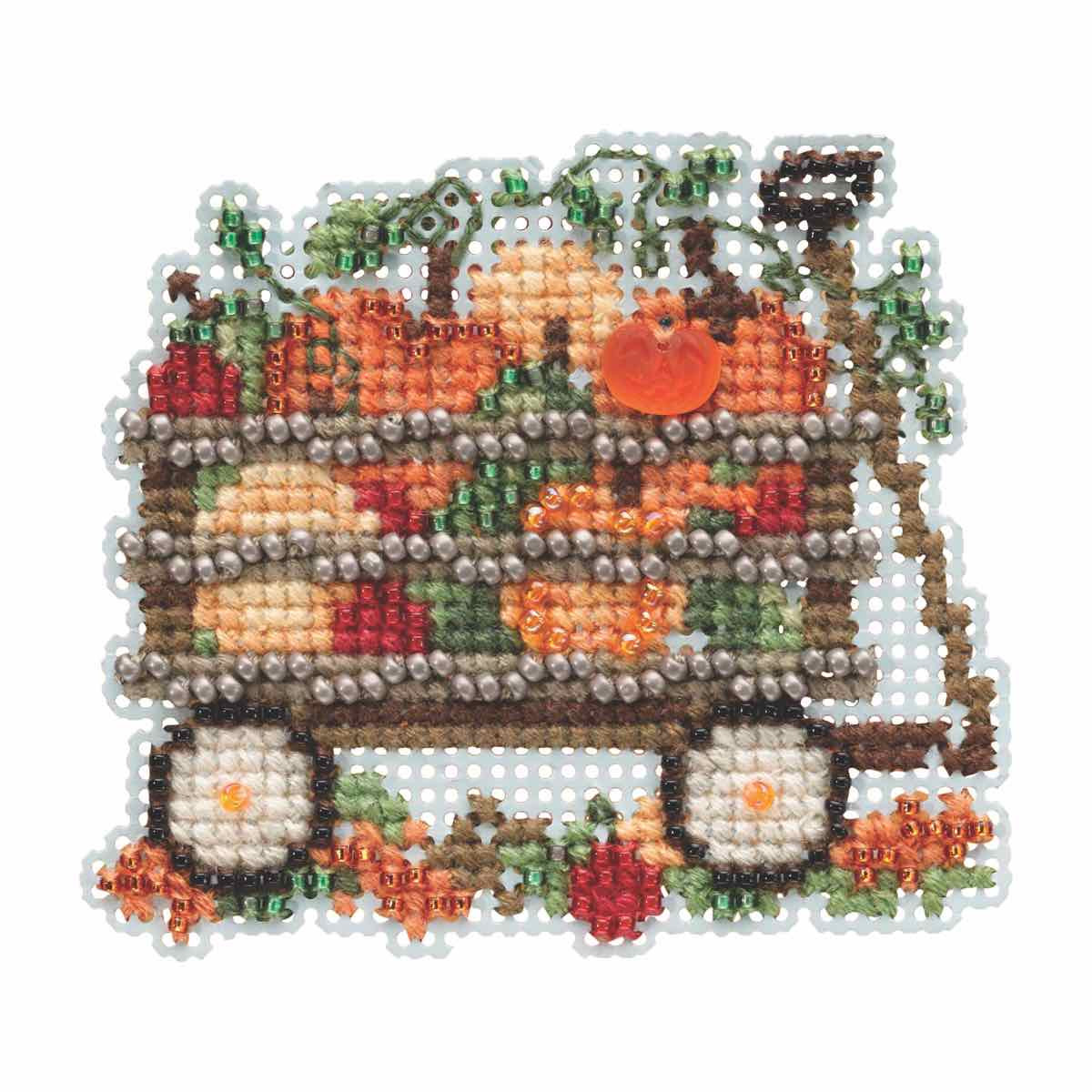 Harvest Wagon cross stitch bead kit from Mill Hill MH-181924