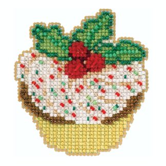 Holly Cupcake cross stitch bead kit from Mill Hill MH-182033