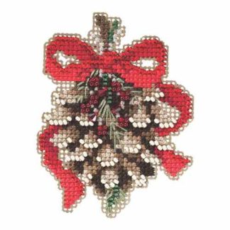 Pinecone cross stitch bead kit from Mill Hill MH-185304