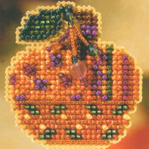 Jeweled Pumpkin cross stitch bead kit from Mill Hill MH-187205