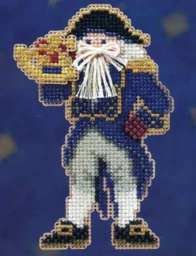 Captain Santa cross stitch bead kit from Mill Hill MH-200301