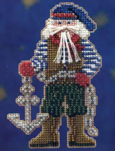 Boatswain Santa cross stitch bead kit from Mill Hill MH-200303