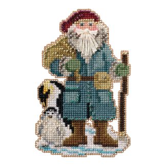 Penguin Santa cross stitch bead kit from Mill Hill MH-202031