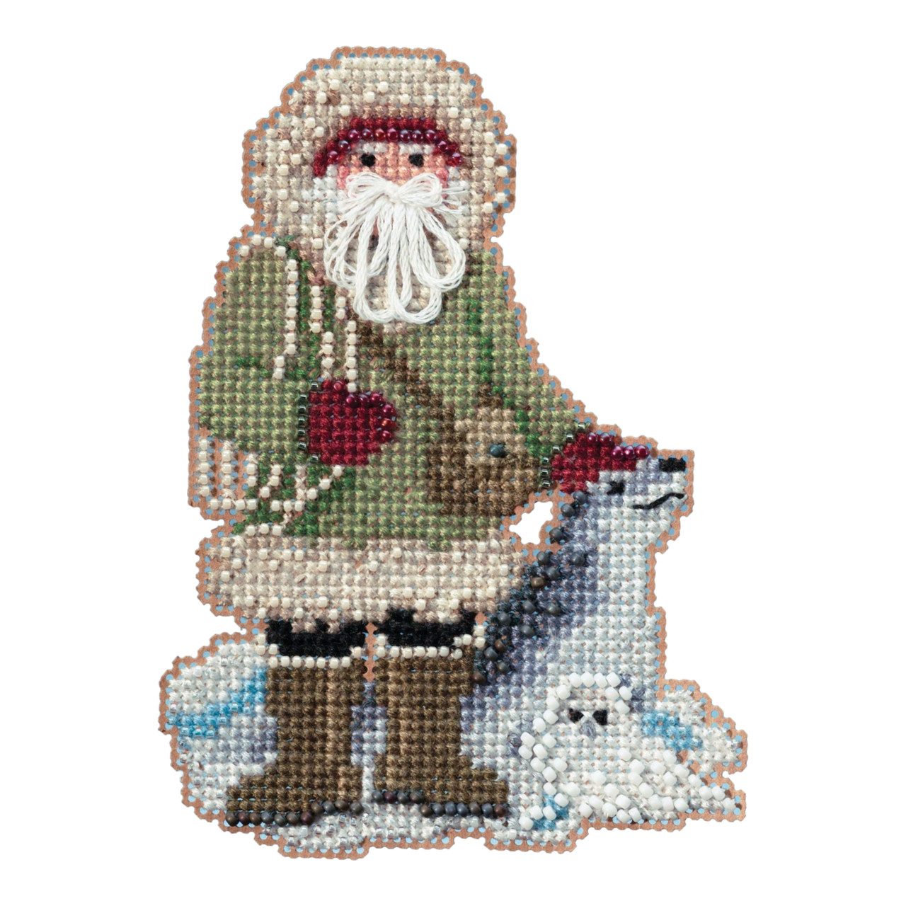 Leopard Seal Santa cross stitch bead kit from Mill Hill MH-202032