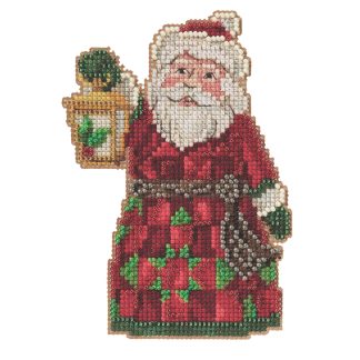 Santa With Lantern cross stitch bead kit from Mill Hill MH-JS202113