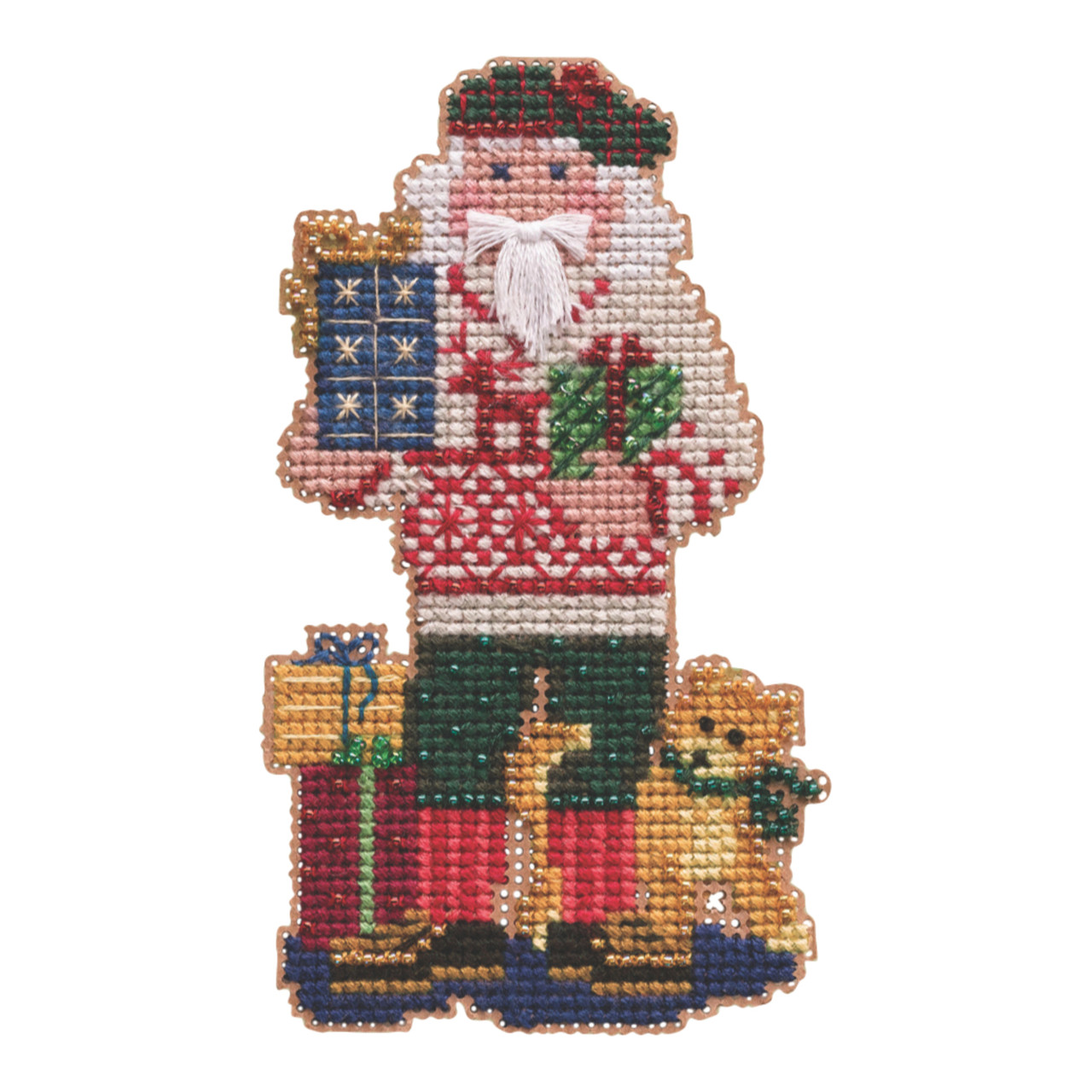 Christmas Giving Santa cross stitch bead kit from Mill Hill MH-202132