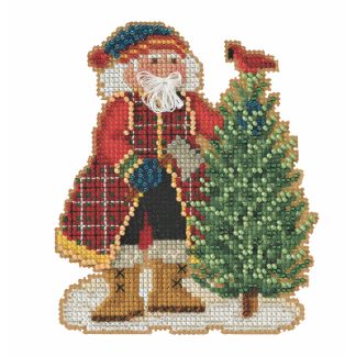 Scotch Pine Santa cross stitch bead kit from Mill Hill MH-202231