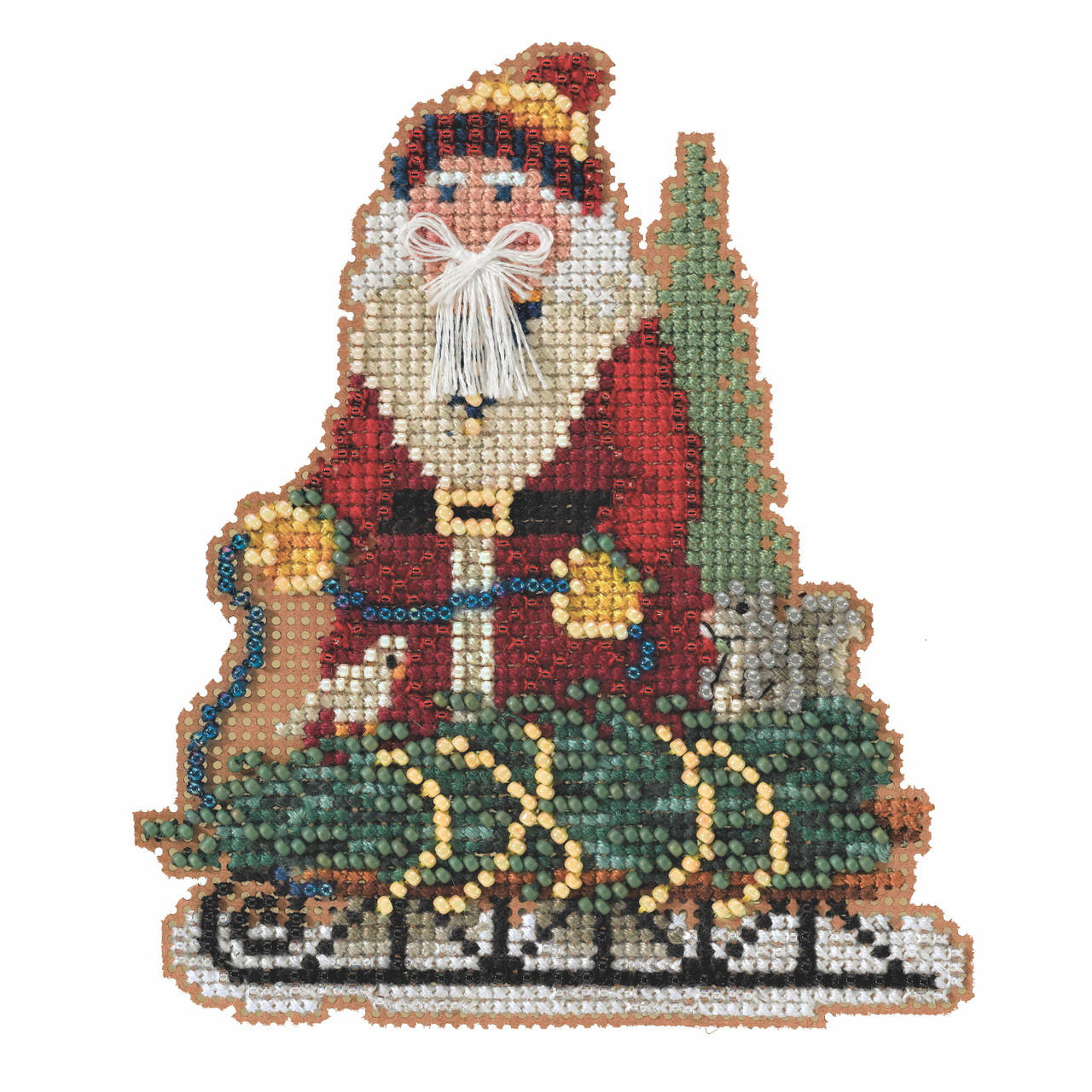 Norway Spruce Santa cross stitch bead kit from Mill Hill MH-202233
