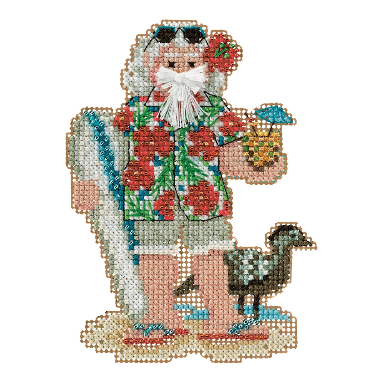 Hawaii Santa cross stitch bead kit from Mill Hill MH-202301