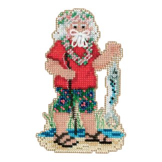 Tahiti Santa cross stitch bead kit from Mill Hill MH-202302