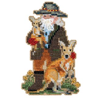 Kangaroo Santa cross stitch bead kit from Mill Hill MH-202333