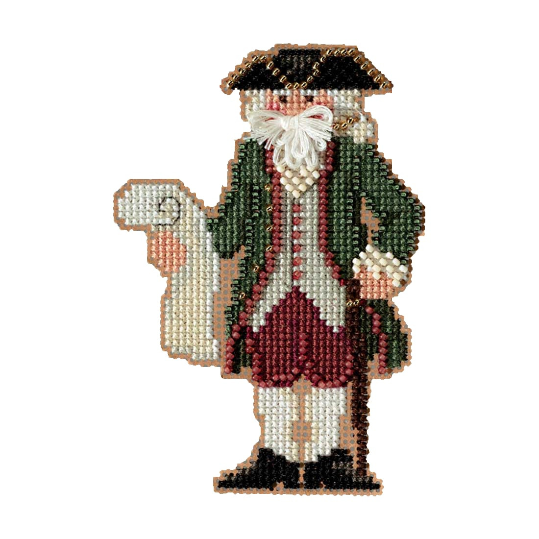 Williamsburg Santa cross stitch bead kit from Mill Hill MH-203301