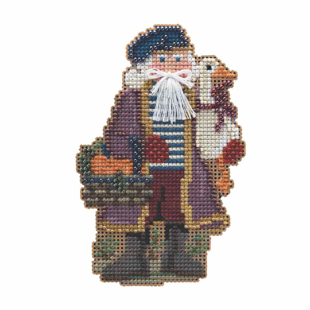 Joyeux Noel Santa cross stitch bead kit from Mill Hill MH-204302