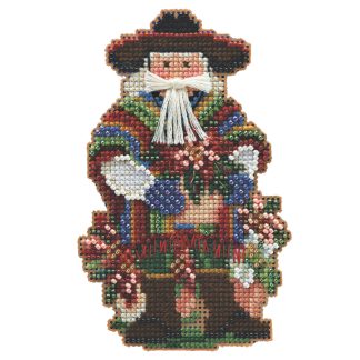 Feliz Navidad Santa cross stitch bead kit from Mill Hill MH-204303