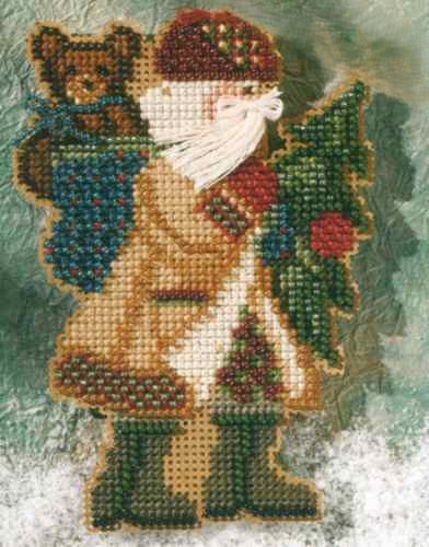 Allegheny Santa cross stitch bead kit from Mill Hill MH-207301