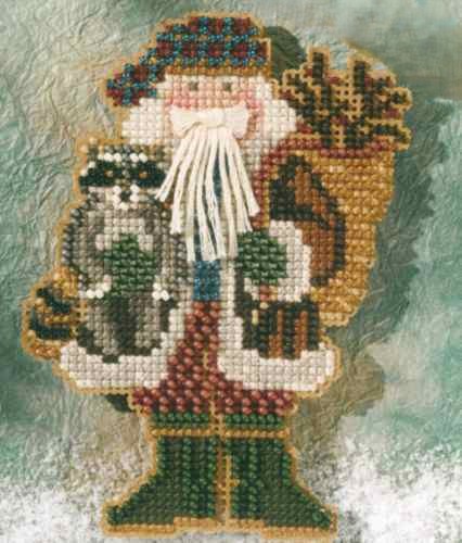 Blue Ridge Santa cross stitch bead kit from Mill Hill MH-207302