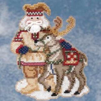 Lapland Santa cross stitch bead kit from Mill Hill MH-209302