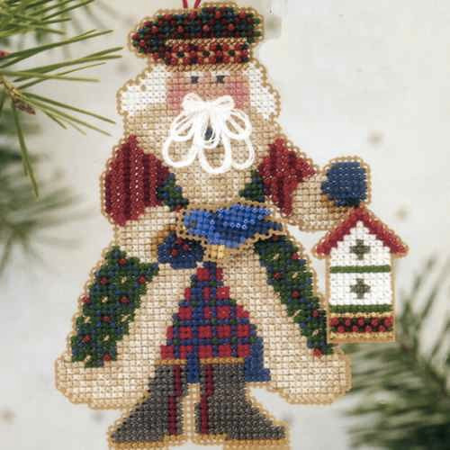 Bluebird Santa cross stitch bead kit from Mill Hill MH-AS13