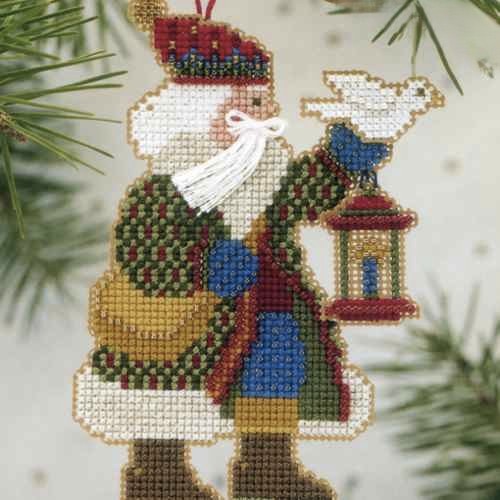 Dove Santa cross stitch bead kit from Mill Hill MH-AS14