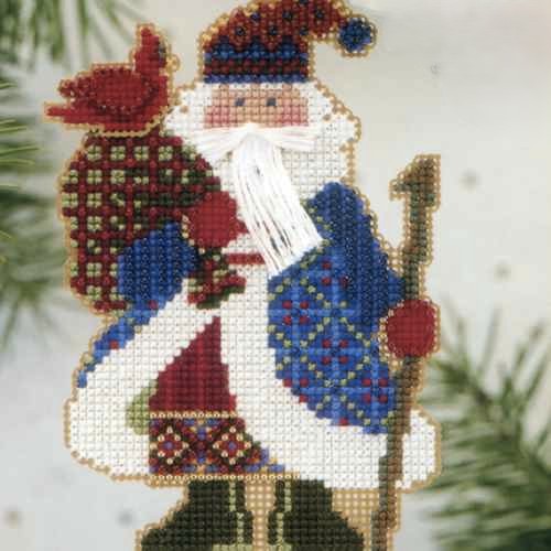 Cardinal Santa cross stitch bead kit from Mill Hill MH-AS15