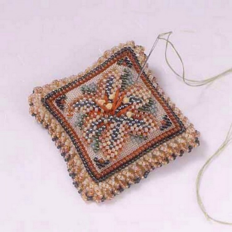 Starlight Lily Beaded Pin Pillow cross stitch bead kit from Mill Hill MH-BPP2