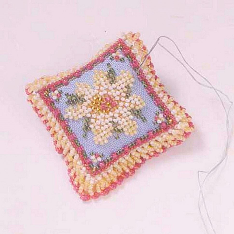 Daisy Dream Beaded Pin Pillow cross stitch bead kit from Mill Hill MH-BPP4