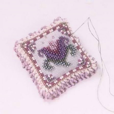 Cameo Tulip Beaded Pin Pillow cross stitch bead kit from Mill Hill MH-BPP5