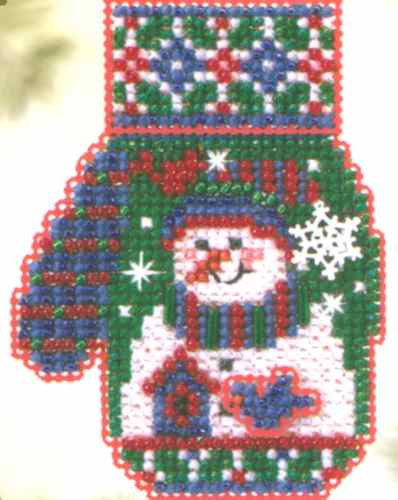Snowman's Garden cross stitch bead kit from Mill Hill MH-CM53