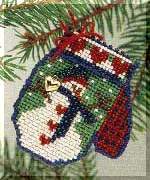 Frosty Mitten cross stitch bead kit from Mill Hill MH-CM8