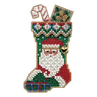 St. Nick Stocking cross stitch bead kit from Mill Hill MH-CS43