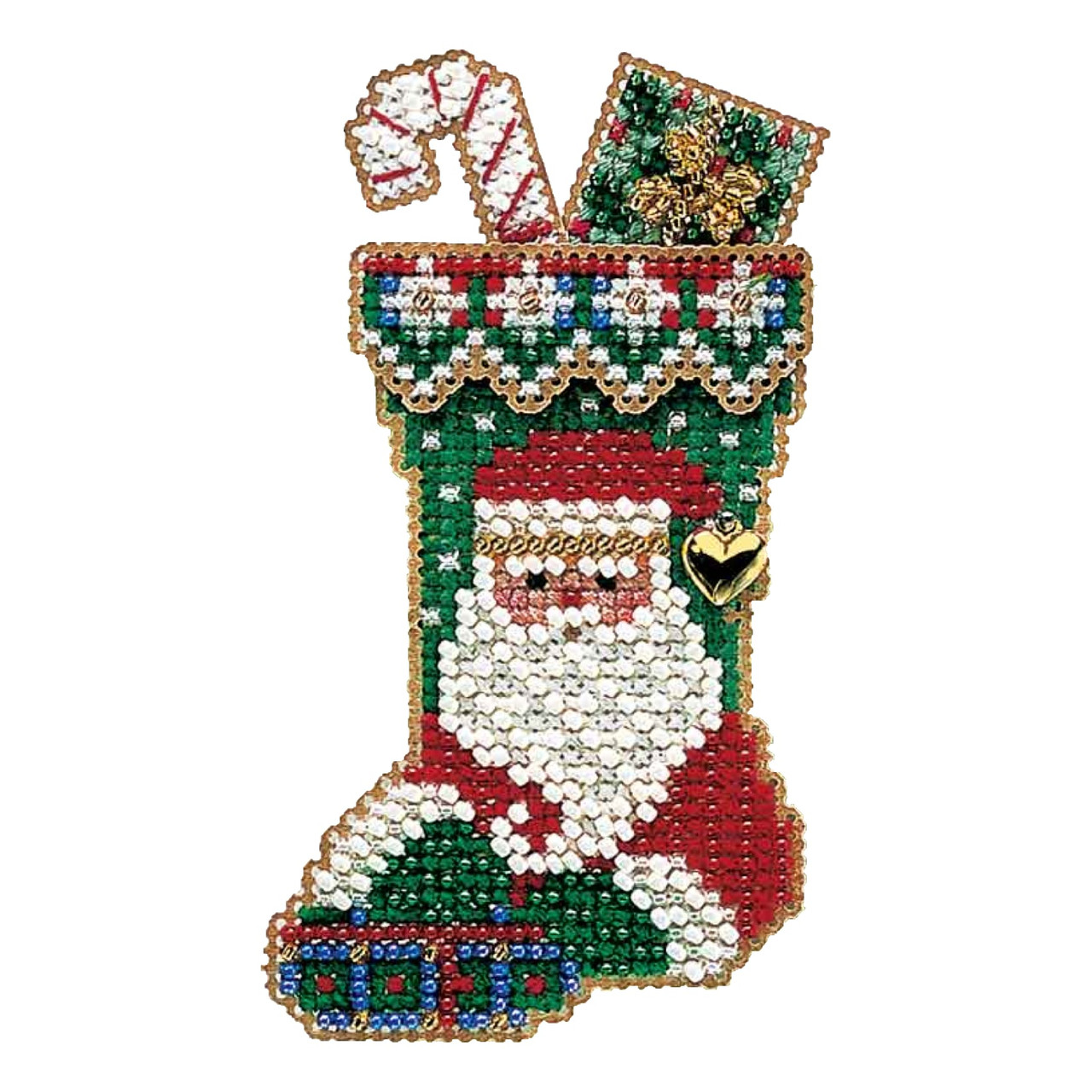 St. Nick Stocking cross stitch bead kit from Mill Hill MH-CS43