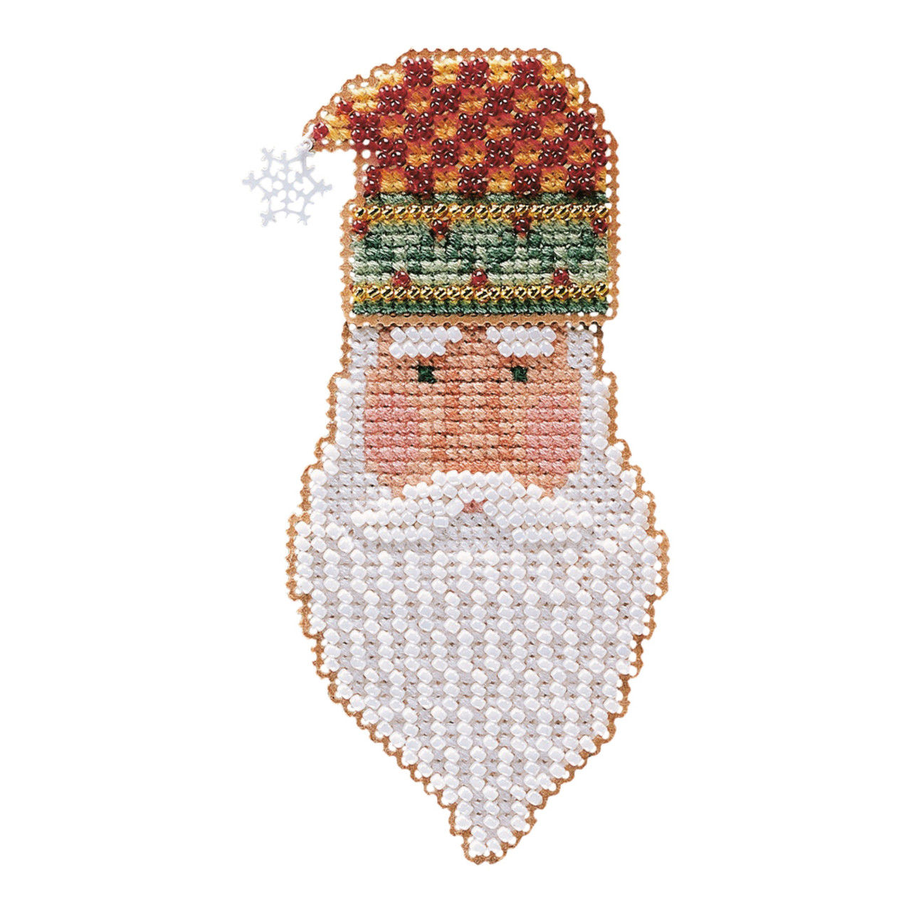 San Nicolo Charmed Santa Face cross stitch bead kit from Mill Hill MH-CSF13