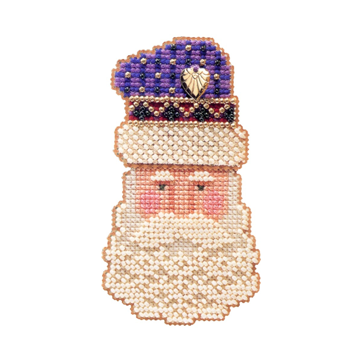 Father Christmas Charmed Santa Face cross stitch bead kit from Mill Hill MH-CSF14