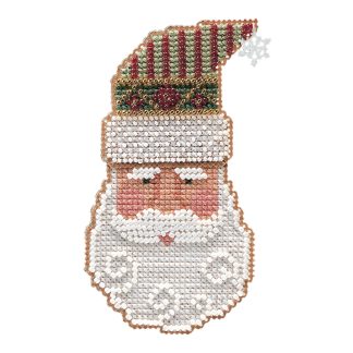 Santa Claus Charmed Santa Face cross stitch bead kit from Mill Hill MH-CSF15