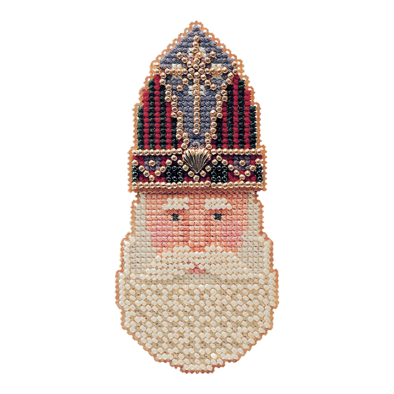 St. Nicholas Charmed Santa Face cross stitch bead kit from Mill Hill MH-CSF16