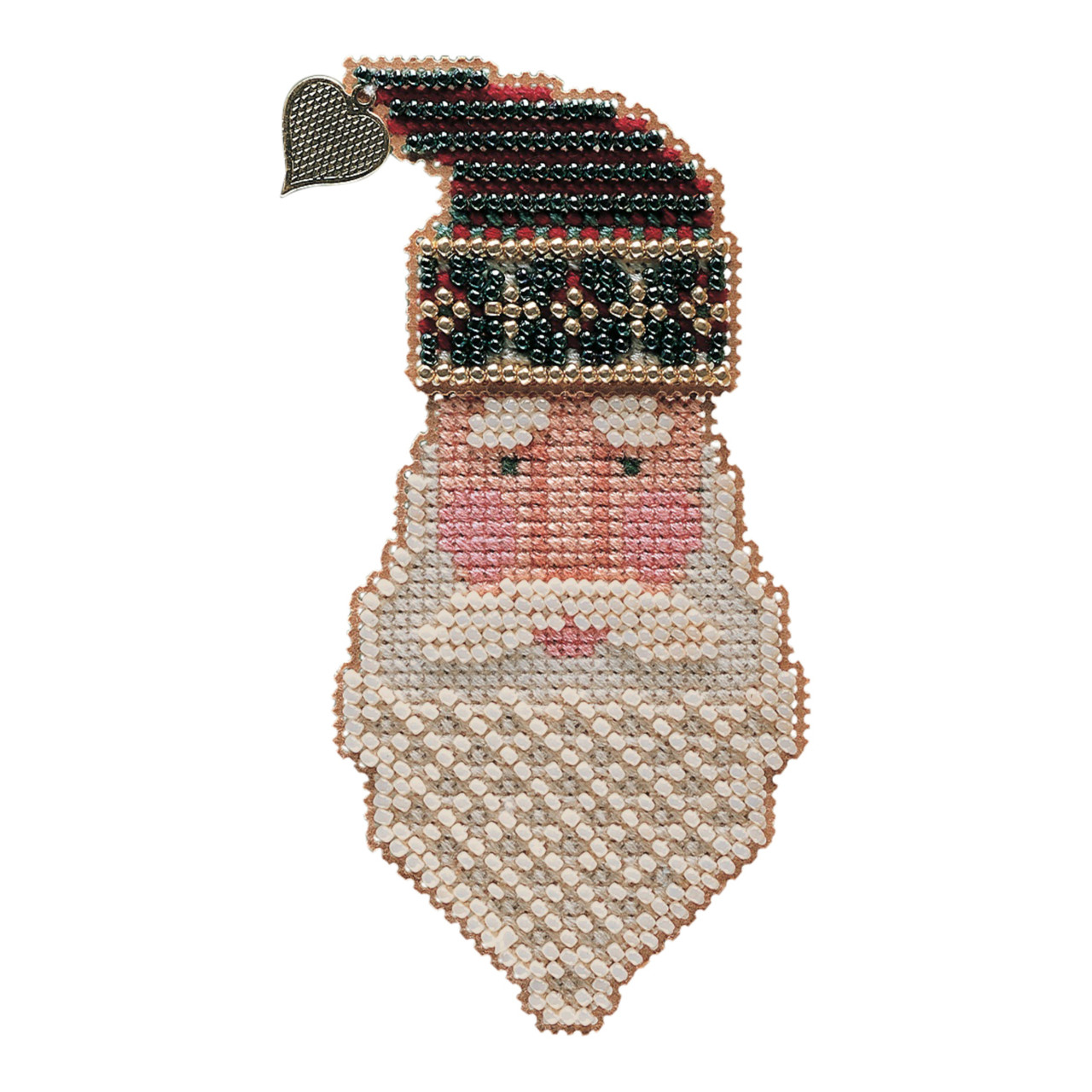 Saint Nick Charmed Santa Face cross stitch bead kit from Mill Hill MH-CSF18
