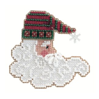 Twinkle Claus Charmed Santa Face cross stitch bead kit from Mill Hill MH-CSF35
