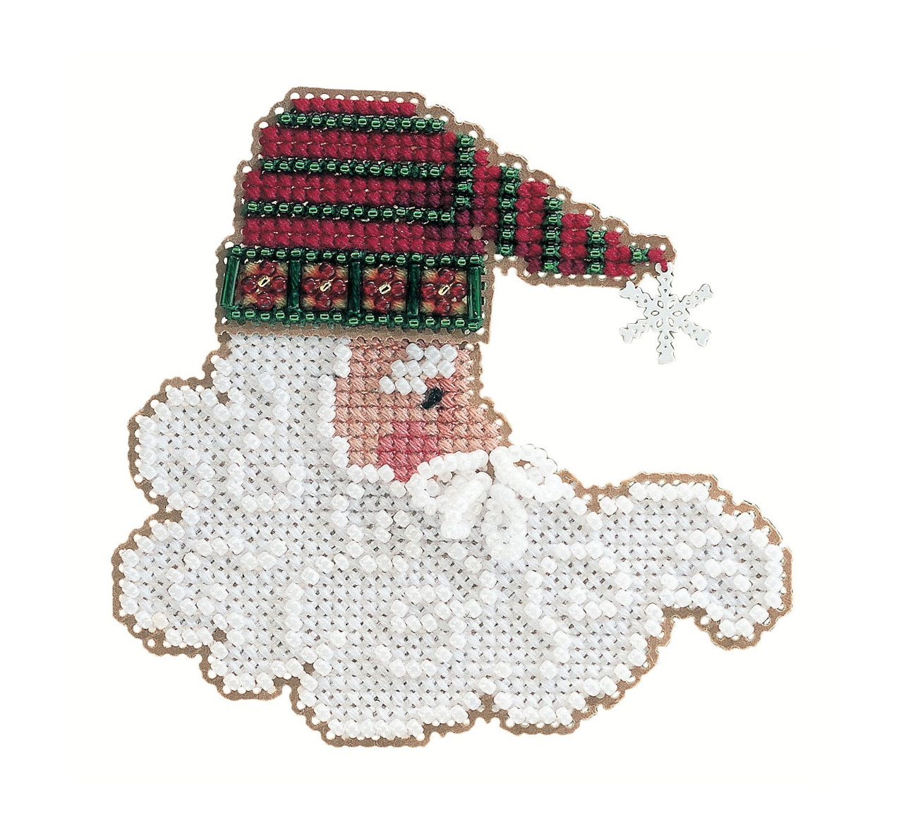 Twinkle Claus Charmed Santa Face cross stitch bead kit from Mill Hill MH-CSF35