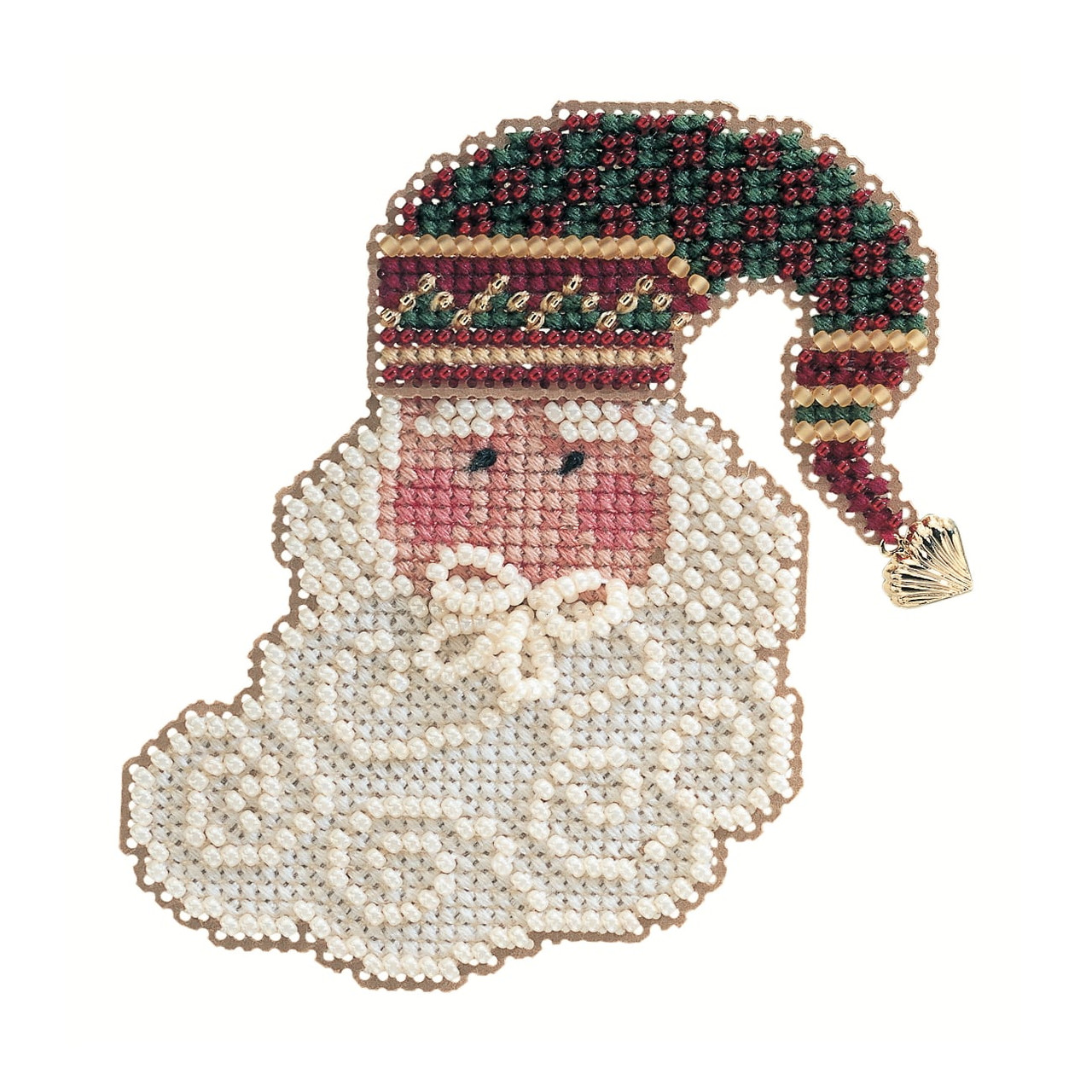 Charming Santa Charmed Santa Face cross stitch bead kit from Mill Hill MH-CSF36