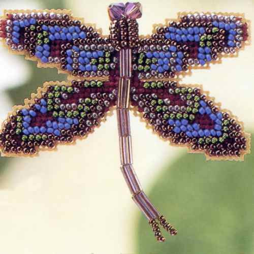Royal Mauve Dragonfly cross stitch bead kit from Mill Hill MH-DF2