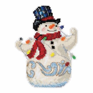 Snowman with Lights cross stitch bead kit from Mill Hill MH-JS201611