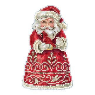 Santa with Cardinal cross stitch bead kit from Mill Hill MH-JS201913